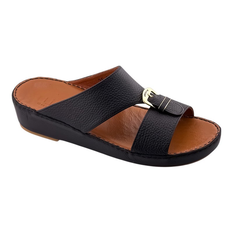 AJYAD Handmade Arabic Sandals For Men | Outdoor Mens Slippers | Everyday Flip Flops Open Toe | Arabic Genuine Shamwa Leather | New Design | Tan Footbed | Comfortable & LightWeight - Image 1